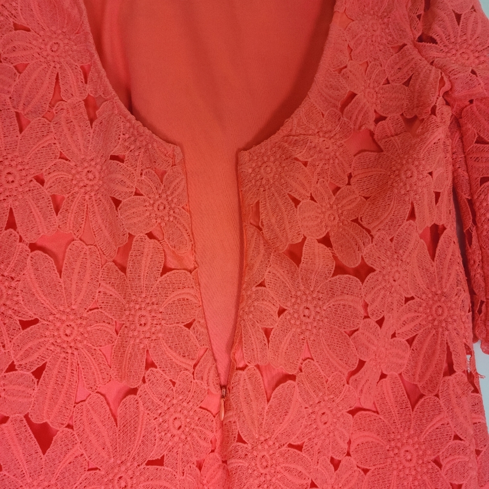 Ark&Co Women Coral Peach Lace  Mini Dress . Size S - Picture 5 of 15